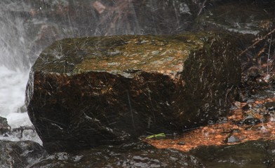 water flowing over rocks