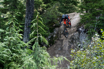 steep rock slabs in whistler bike park