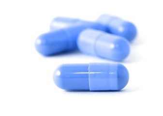 Medical capsules isolated on white background