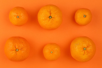 Fresh orange fruits. Top view.