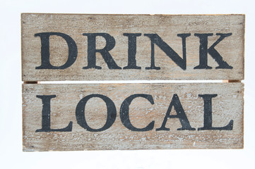 drink local wood sign isolated on white background