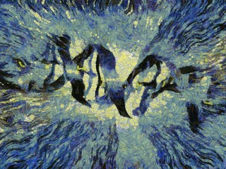 DNA Strand Artwork. Digital modern painting