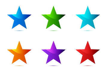 Star icon shiny colorful set