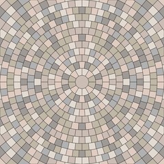 Naklejka premium Seamless texture of round pavement. Repeating circle pattern of radial cobble stone background