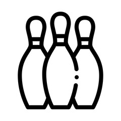 Bowling Skittles Icon Vector. Outline Bowling Skittles Sign. Isolated Contour Symbol Illustration