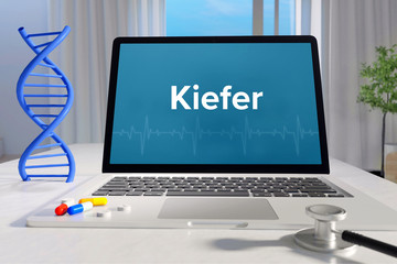 Kiefer – Medizin/Gesundheit. Computer im Büro mit Begriff auf dem Bildschirm. Arzt/Gesundheitswesen