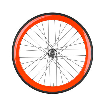 Bicycle wheel isolated on white background