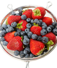 Washed Fresh Blueberries and Strawberries