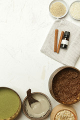 Homemade beauty products, DIY organic, toxic free, zero waste skin care cosmetic, home spa concept