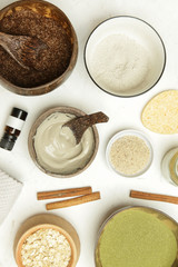 Homemade beauty products, DIY organic, toxic free, zero waste skin care cosmetic, home spa concept