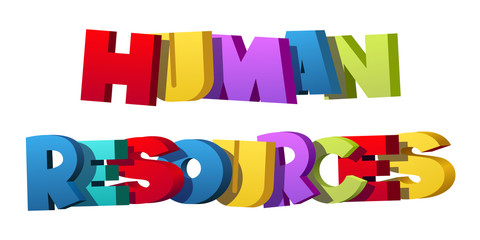 Colorful illustration of "Human Resources" text
