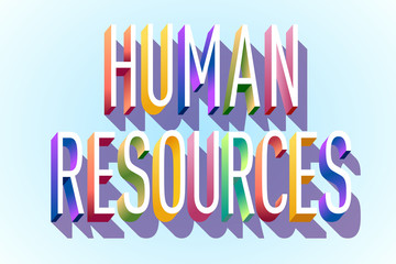 Colorful illustration of "Human Resources" text