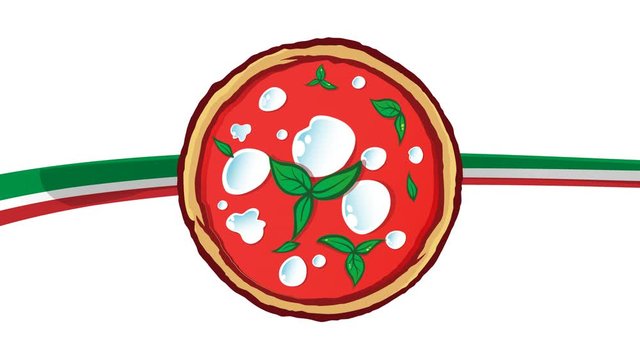 Pizza on Italian flag
