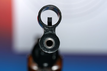 Ammunition for air pressure sports weapons with caliber 4.5 mm Photographed in the studio