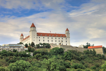 Fototapeta na wymiar Bratislava Castle on a Cloudy Day