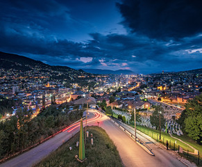 Sunset view of Sarajevo, Bosnia