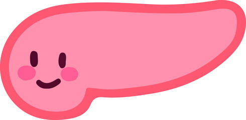 Illustration of cute simplified pancreas