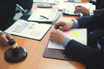 Lawyers are consulting business transactions for commercial profits.concept