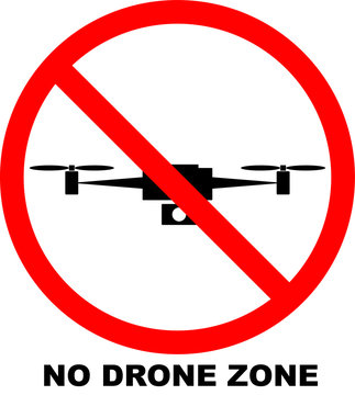 No drone zone sign. No drones icon vector. Flights with drone