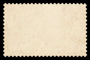 Blank postage stamp - Isolated on Black 