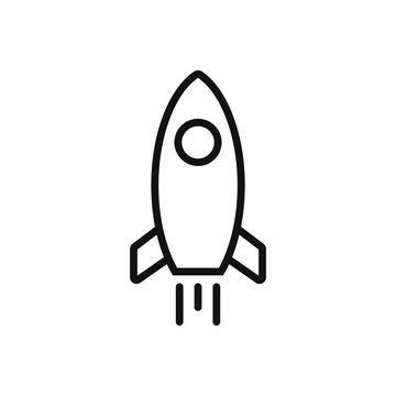 Rocket vector icon in modern design style for web site and mobile app