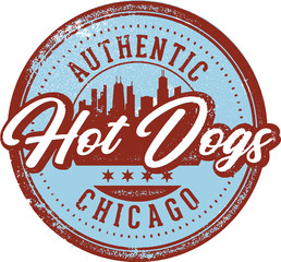 Authentic Chicago Style Hot Dogs Sign