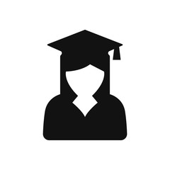 Female graduate student vector icon in modern design style for web site and mobile app