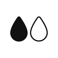 Filled and outline drop vector icon, water drop symbol in modern design style for web site and mobile app