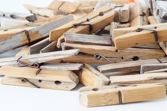 Mollette in legno per stendere il bucato