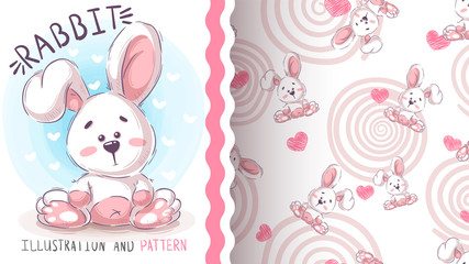 Obraz na płótnie Canvas Cute easter rabbit - seamless pattern