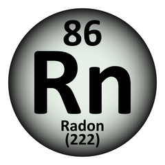 Periodic table element radon icon.
