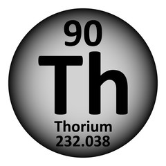 Periodic table element thorium icon.