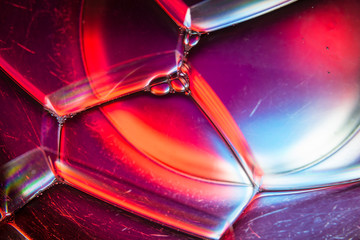 Abstract shapes created by various soap bubbles