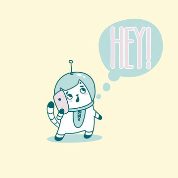 Funny cats astronauts, for smartphones. Logo, icons. Vector illustration. Cute Cat