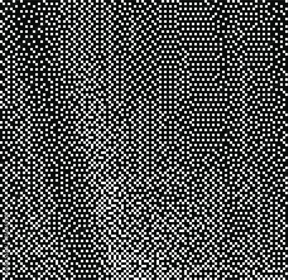 Poster Abstract vector background with random pixel noise. Concept image of generative art, steganography, cryptographic image encryption algorithm.