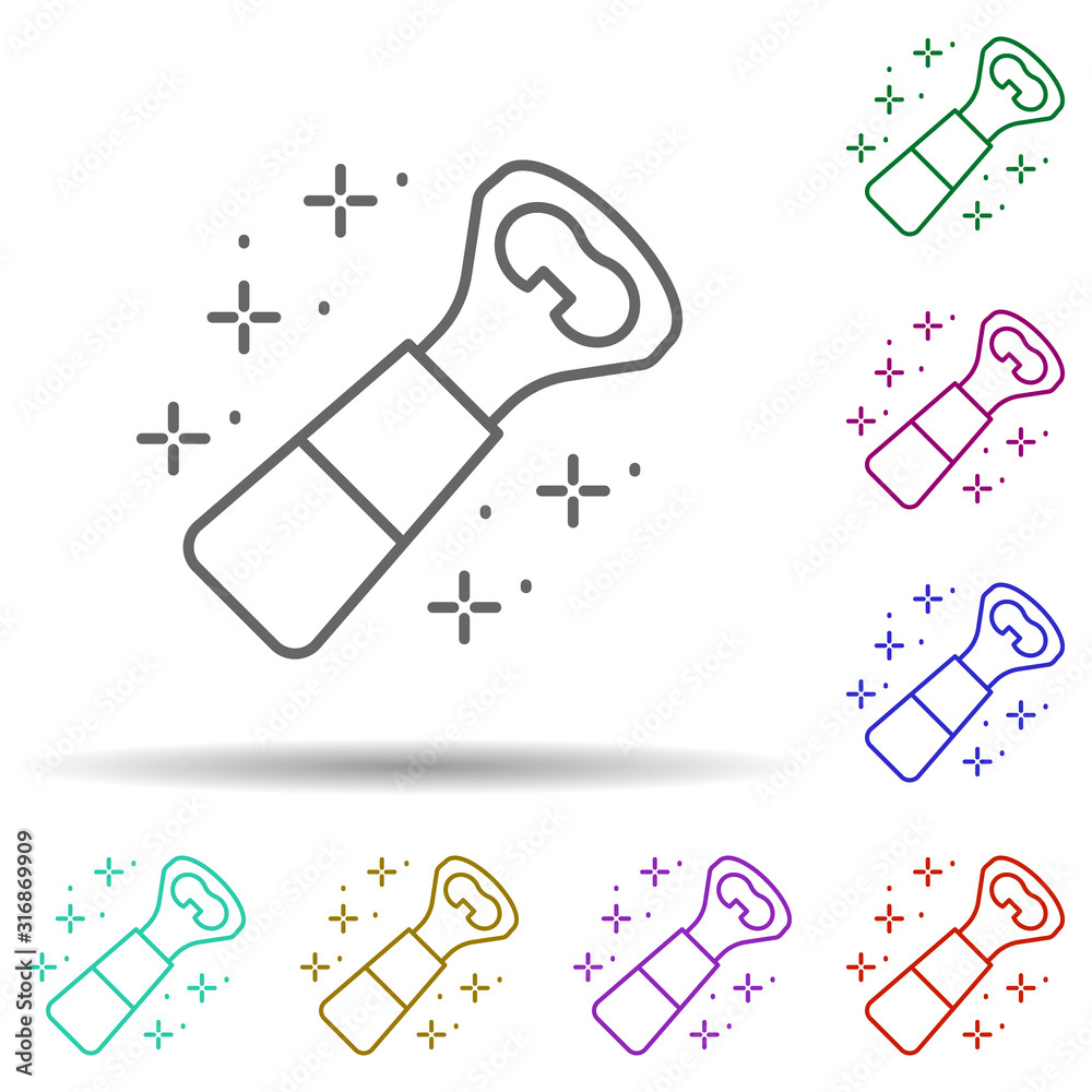 Poster opener, tool in multi color style icon. simple thin line, outline vector of oktoberfest icons for ui