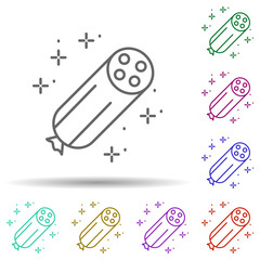 Naklejka premium Salami, food in multi color style icon. Simple thin line, outline vector of oktoberfest icons for ui and ux, website or mobile application