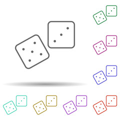 Dice, game, pirate in multi color style icon. Simple thin line, outline vector of pirate icons for ui and ux, website or mobile application
