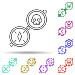 Compass, pirate in multi color style icon. Simple thin line, outline vector of pirate icons for ui and ux, website or mobile application