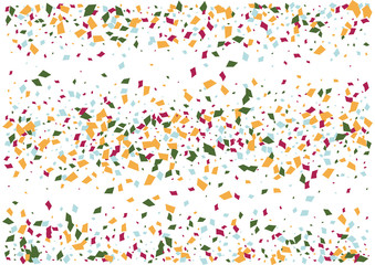 Festive color rectangle confetti background. Abstract frame confetti texture for holiday, postcard, poster, website, carnivals, birthday and children's parties. Cover confetti mock-up. Wedding card