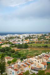 Obraz premium View of the city of Protaras from the top of the mountain, on which the Church of the Prophet Elijah is located.
