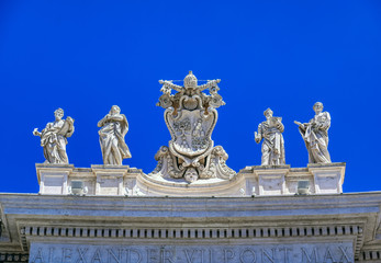 Fototapeta na wymiar Vatican City - May 31, 2019 - St. Peter's Square located in Vatican City near Rome, Italy.