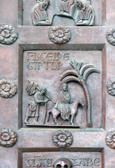 Fragment of the door of Saint Rainier in the Pisa cathedral