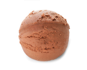 Tasty chocolate ice-cream on white background