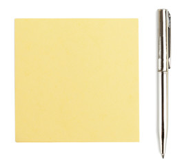 Note paper and a pen isolated