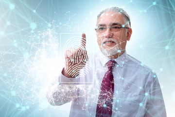 Biometrics security access concept with fingerprint