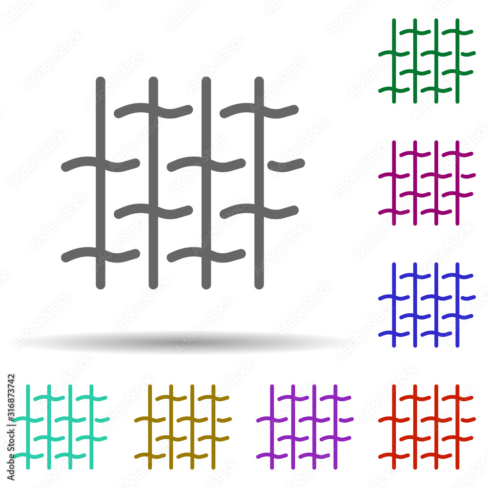 Poster textile in multi color style icon. simple thin line, outline vector of row matterial icons for ui an