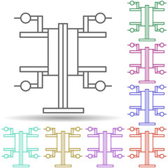 Robotic technology machine in multi color style icon. Simple thin line, outline vector of robotisc icons for ui and ux, website or mobile application