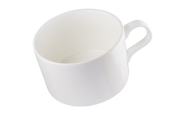 coffee mug at an angle isolated on a white background. Full depth of field. Pen tool isolated.