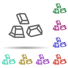 Aluminum in multi color style icon. Simple thin line, outline vector of row matterial icons for ui and ux, website or mobile application